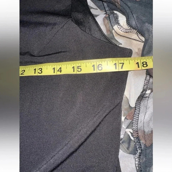 NWT R&k Womens Solid Black Dress With 3/4 Sleeve Floral Shear Sz 8 - Picture 10 of 11